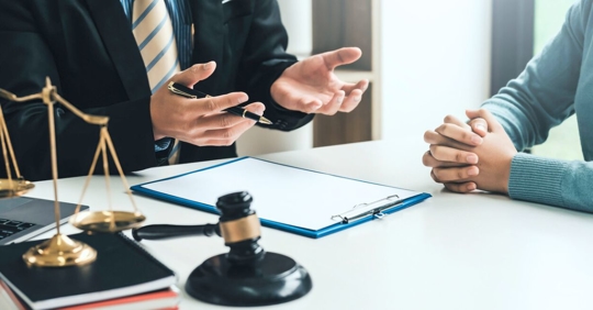 lawyer advising client